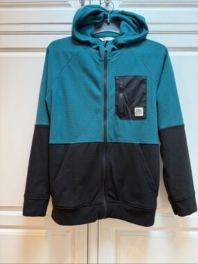 Outdoor Research Teal and Black Hooded Zip Jacket